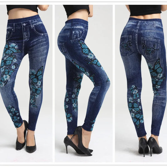 Leggings Butterfly Print Casual