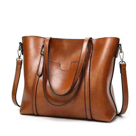 Soft Faux Leather Brown Shoulder/Handbag