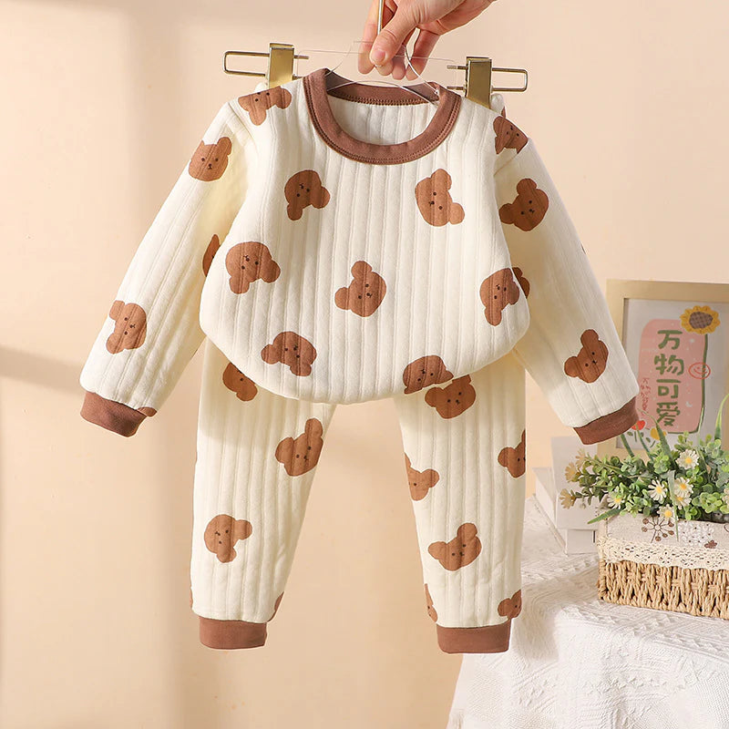 Unisex Warm Bear Toddler Thick PJ's