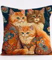 Throw Pillow Cover Cat Zip On