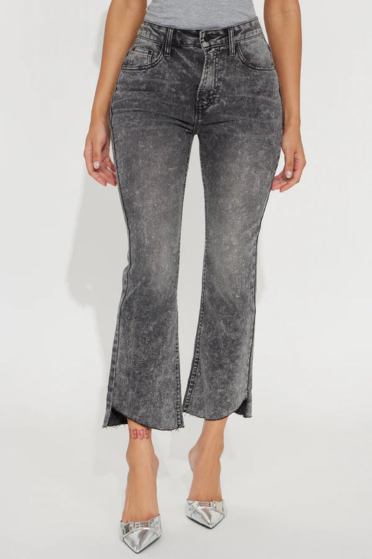 Jeans Cropped Flare Bottom