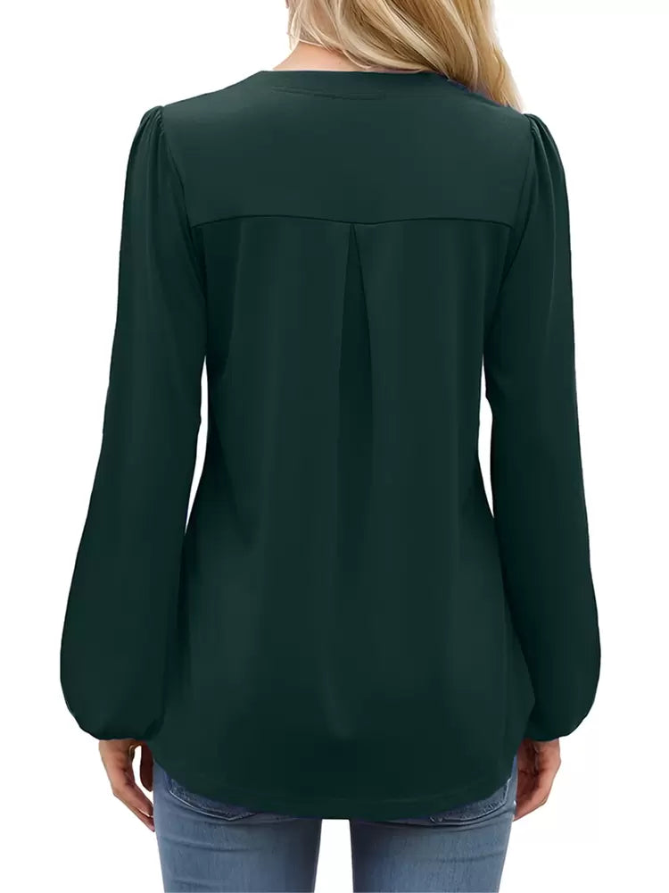 Top Pleated Long Sleeve