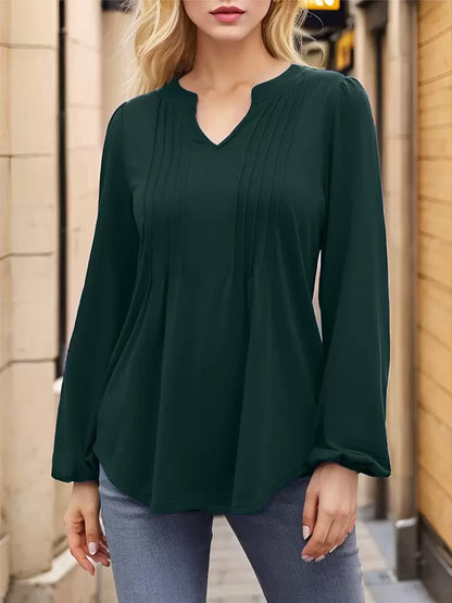 Top Pleated Long Sleeve