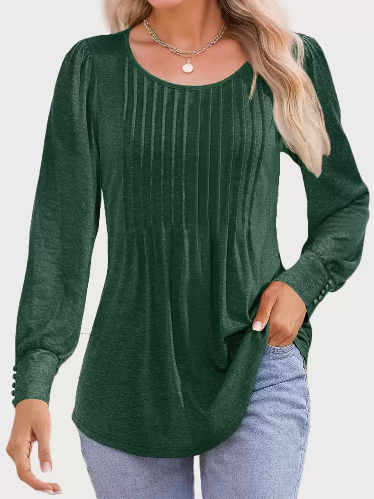 Blouse Green Puff Sleeve