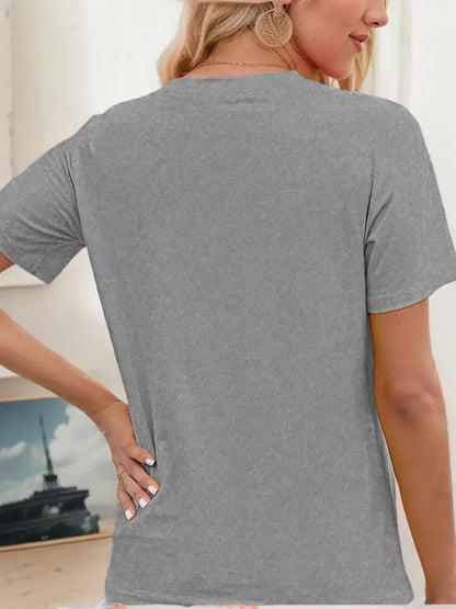 Top  Casual Grey T-Shirt