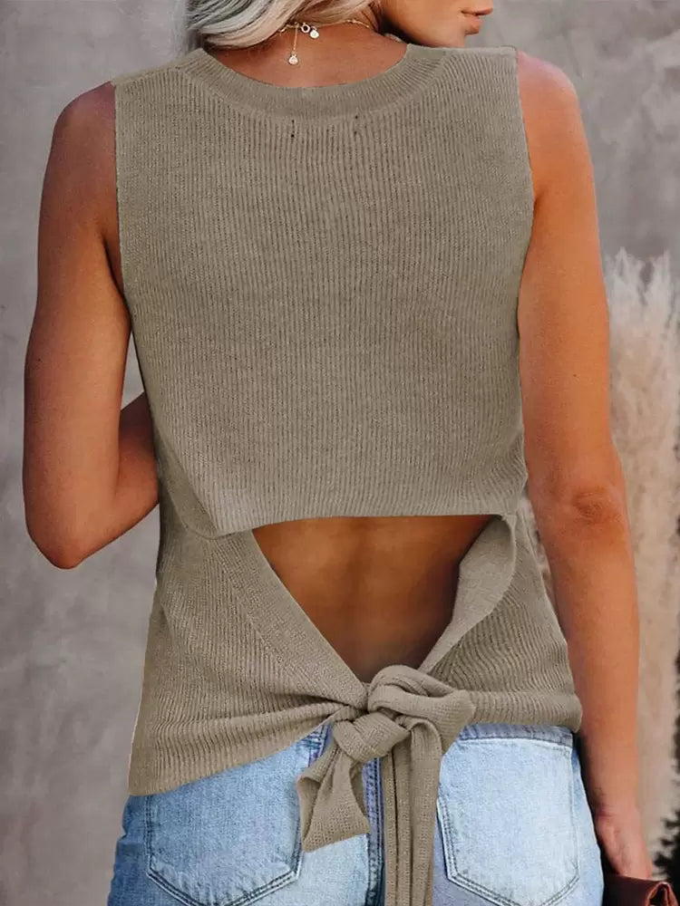 Sweater Woolen Cut Out Back