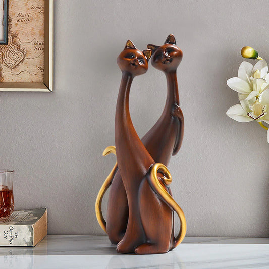 Home Decor Pair Of European Cat Figurines