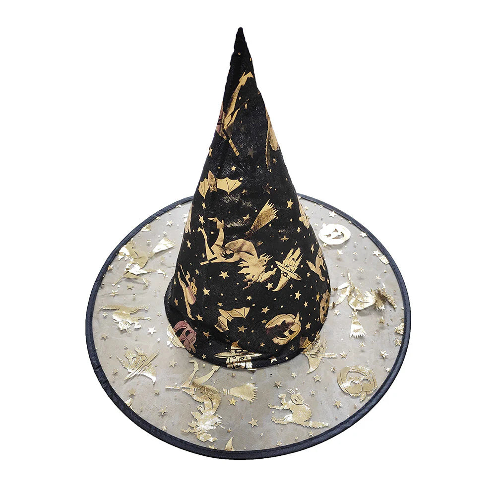 Holiday Black & Gold Witches Hat