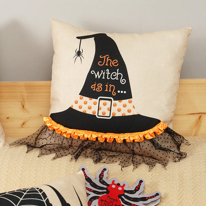 Holiday Witch Hat Throw Pillow Cover