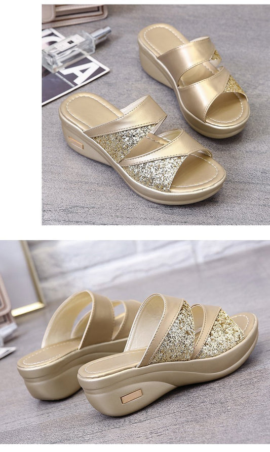 Sparkle Geometric Open Toe Sandal