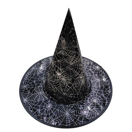 Silver Spider Webs Witch Hat