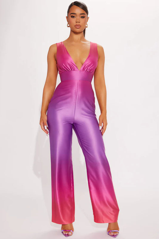 OMBRE PURPLE PINK COMBO JUMPSUIT