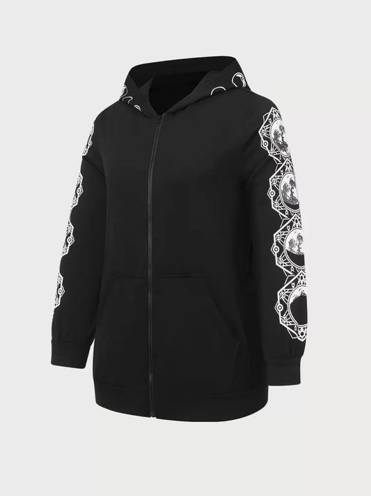 Coat PLUS SIZE Black Graphic