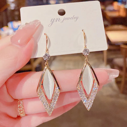 Earrings Triangle Opals