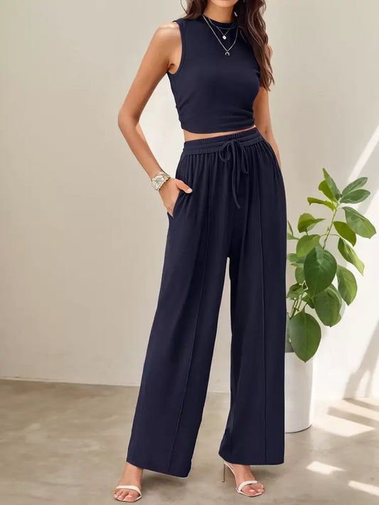 Navy Blue Pant Set