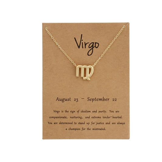 Zodiac Sign Alloy Necklace