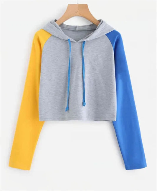 Hoodie Color Block Midriff