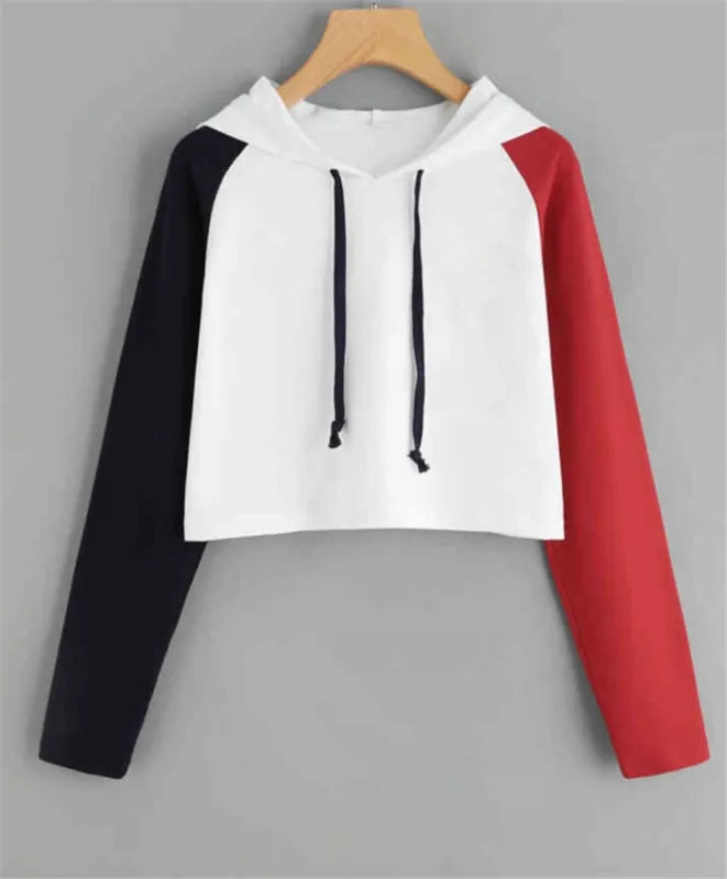 Hoodie Color Block Midriff