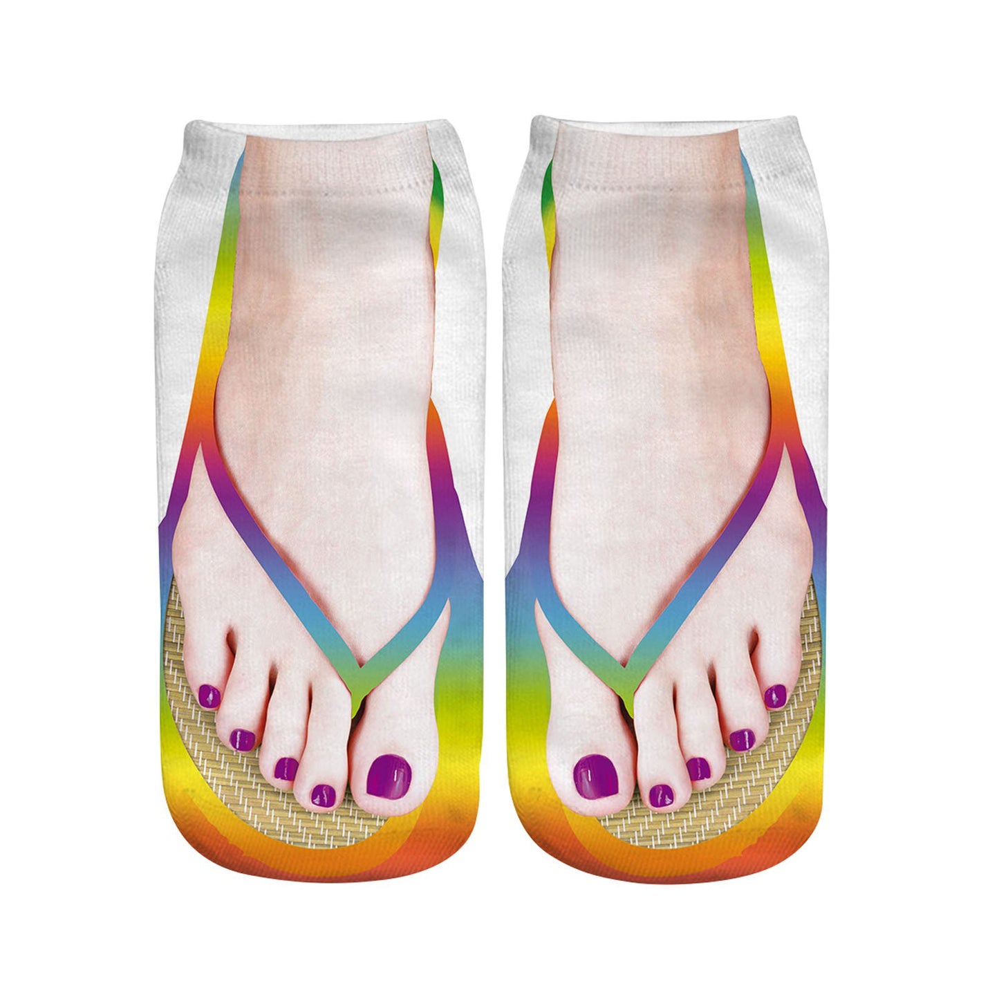 Socks 3D Flip Flop Multi Color