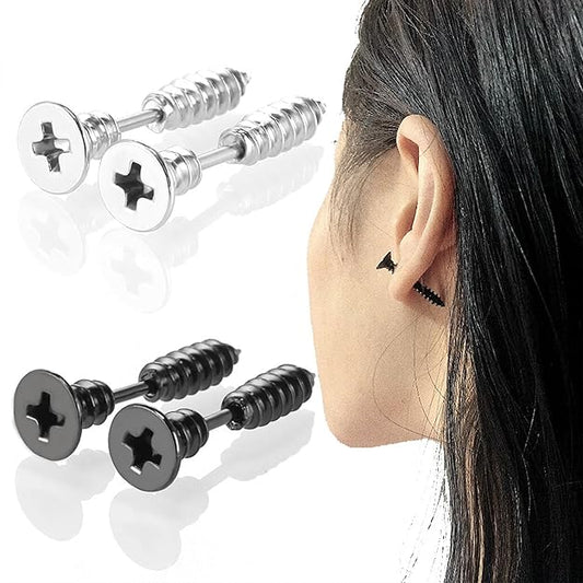 Earrings Unisex Hip Hop Screws