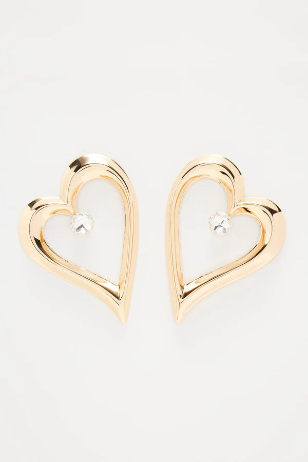 Earrings Rhinestone Metal  Hearts