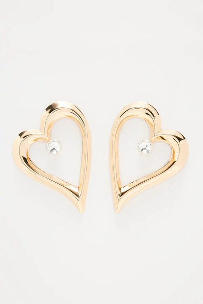 Earrings Rhinestone Metal  Hearts