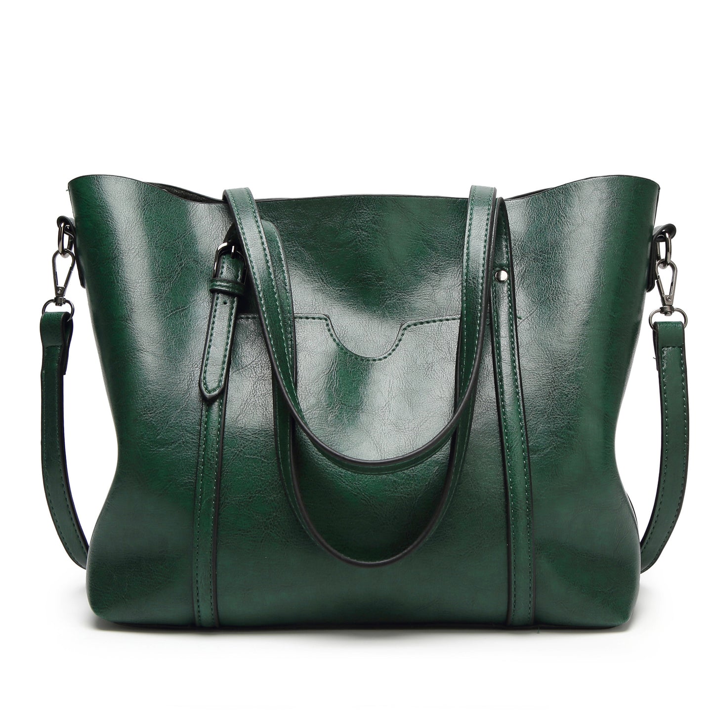 Soft Faux Leather Dk Green Shoulder/Handbag