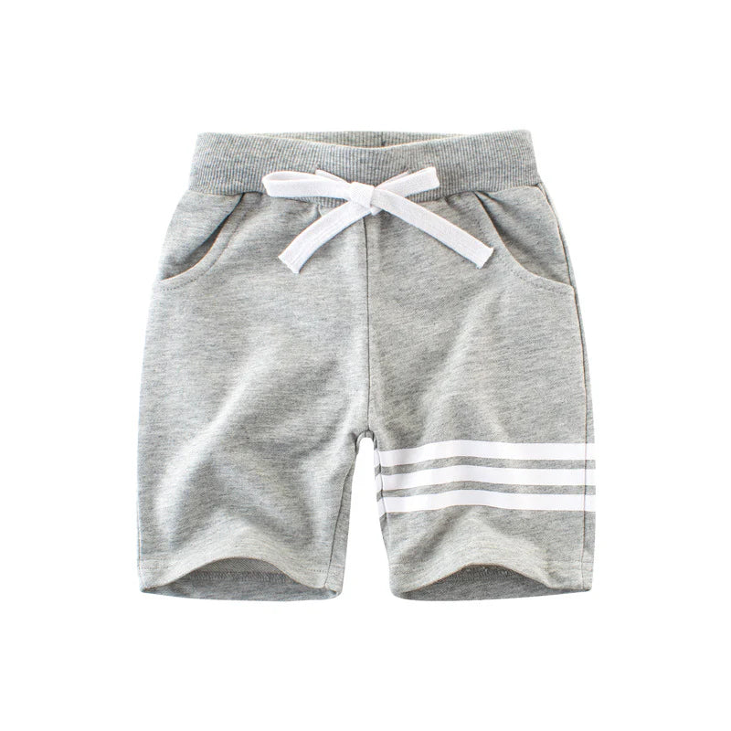 Boys Grey & White Drawstring Shorts