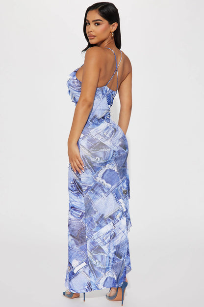 Dress Jean Print Maxi Dress