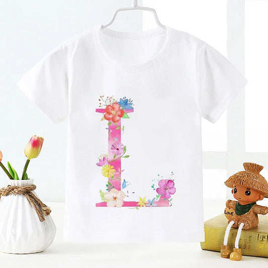 Girls Alphabet Letter T-Shirt