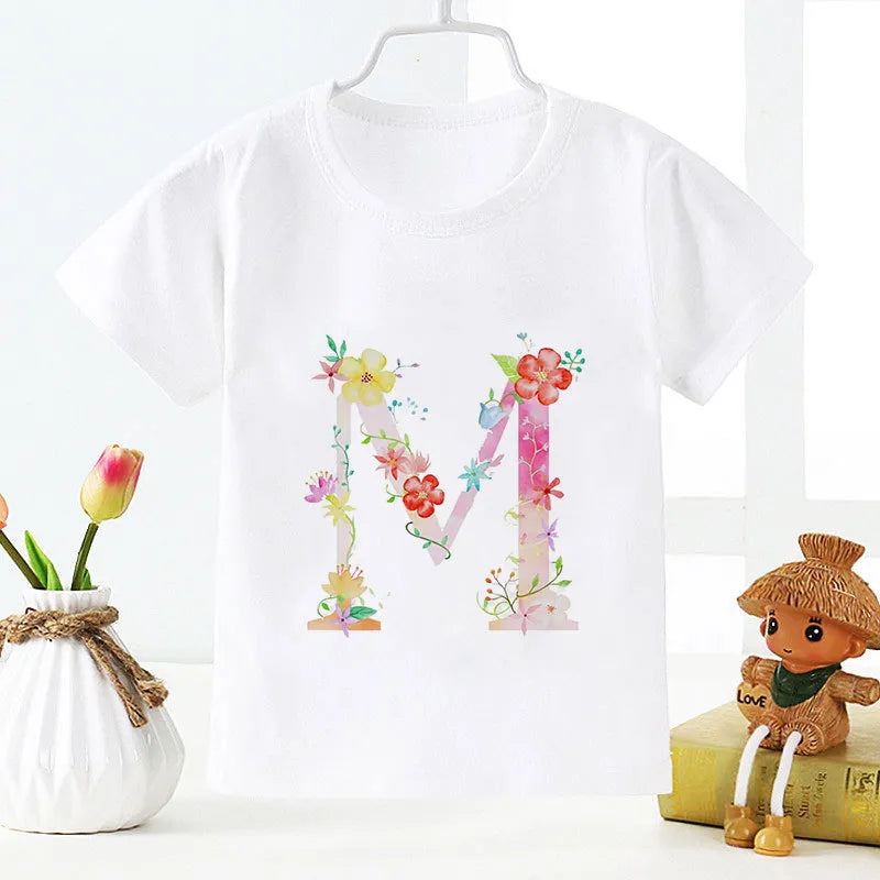 Girls Alphabet Letter T-Shirt