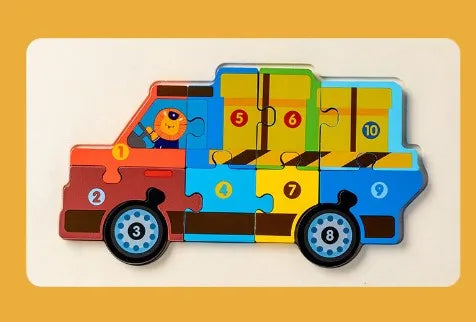 Wood Puzzle Truck