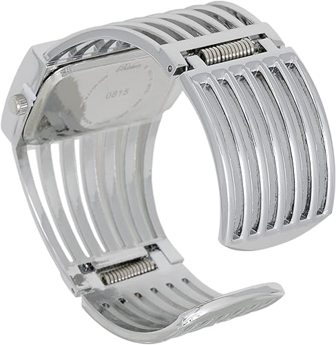 Watch, Metal Silver Cuff Bracelet